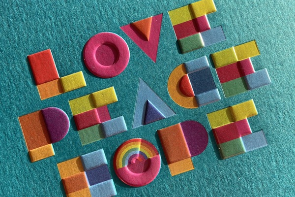 Downey Bespoke Christmas Card with Love Peace and Hope